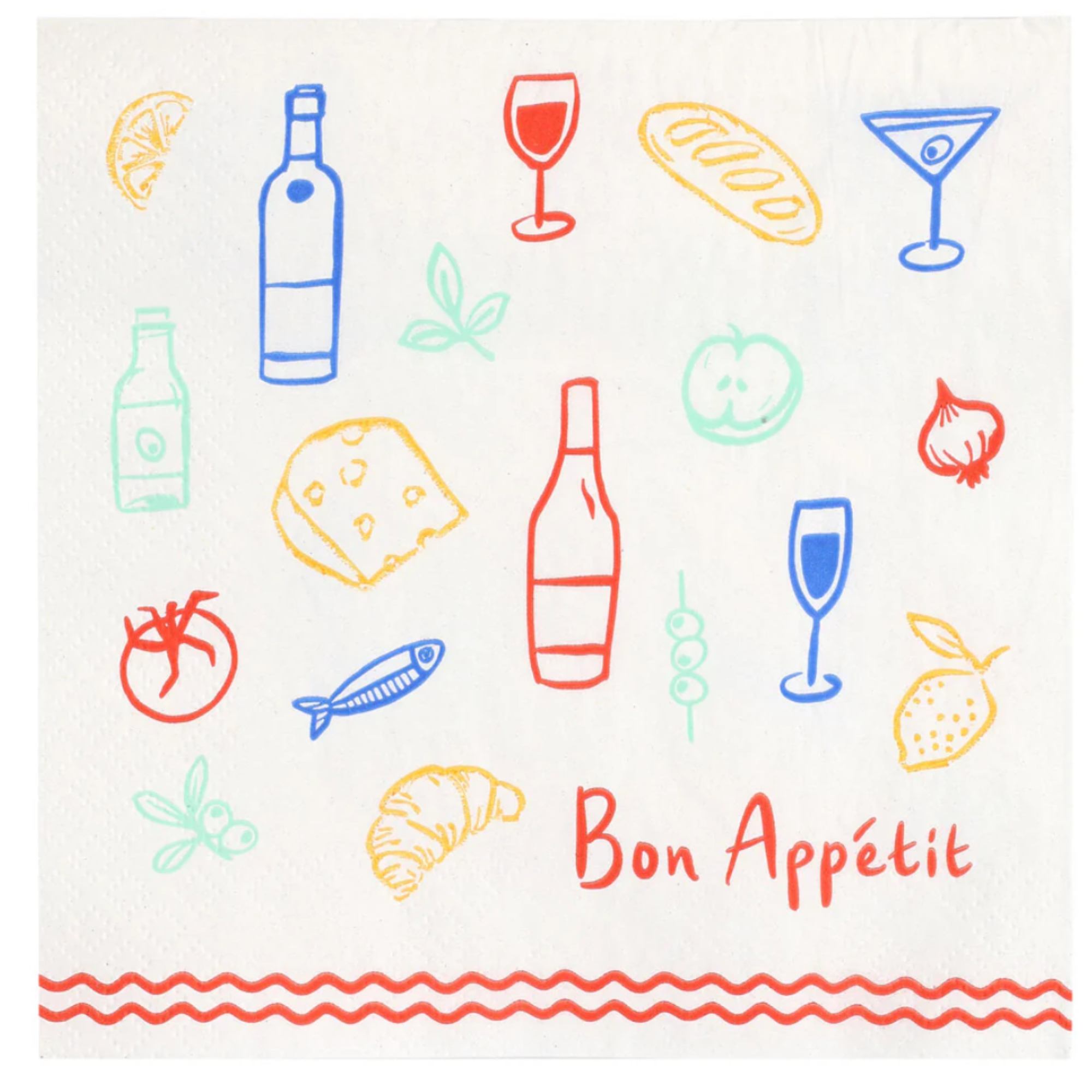 Bon Appetit Icons Recycled Paper Napkins