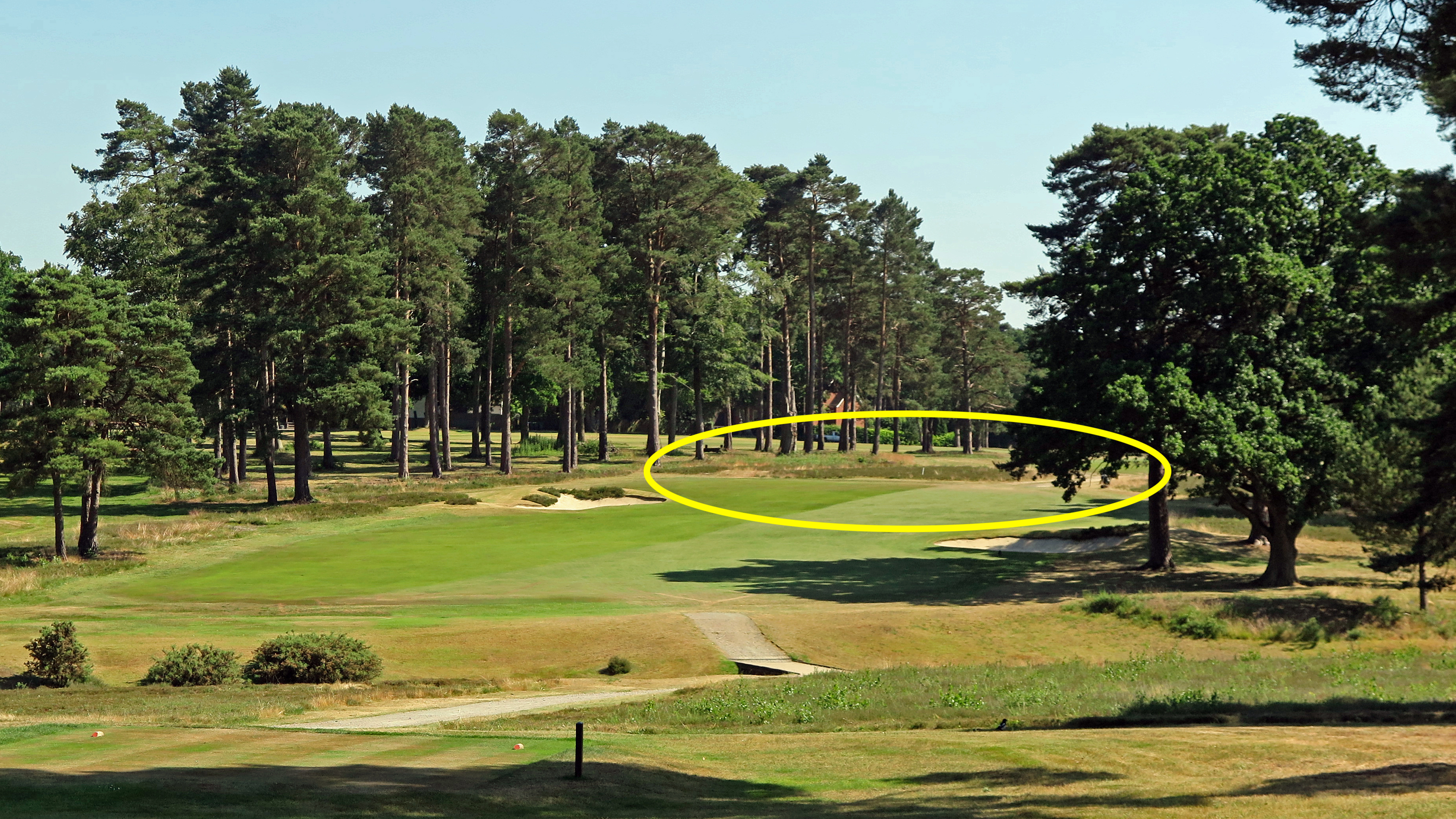 Forced lay-up golf hole