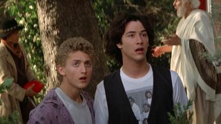 Bill and Ted looking at the "historical babes"