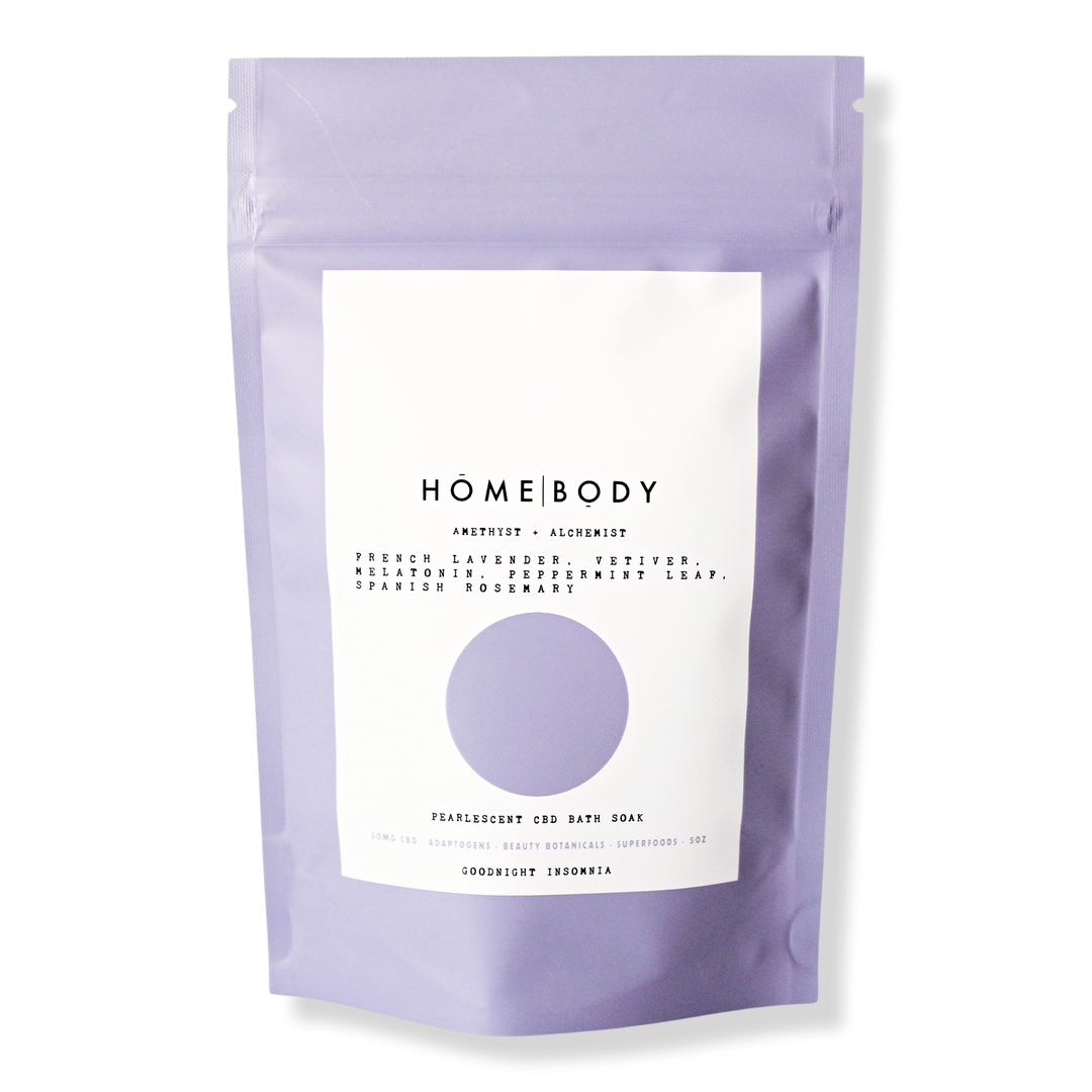 Homebody, Amethyst + Alchemist Pearlescent CBD Bath Bomb Soak