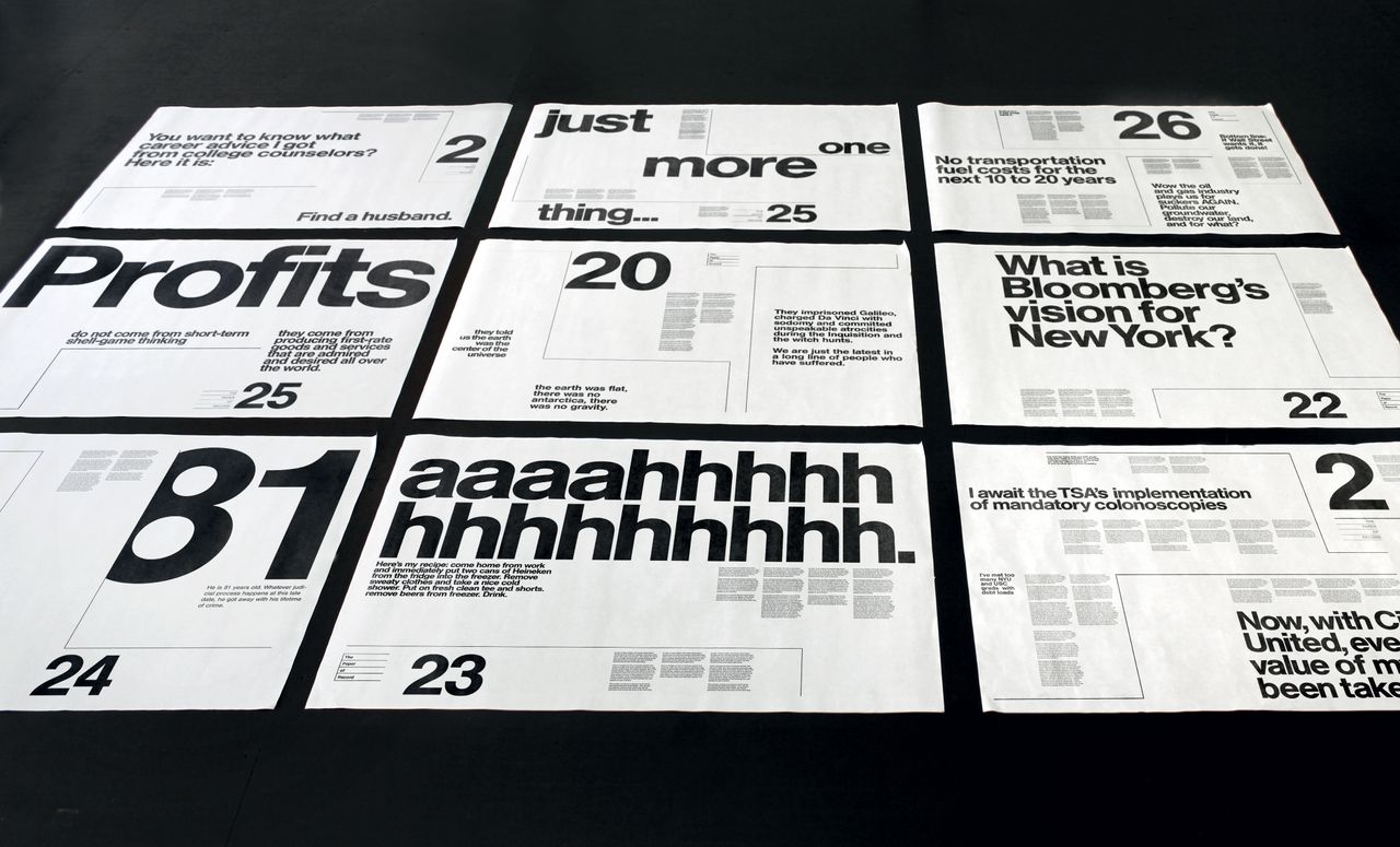 Design agency Triboro&rsquo;s Paper of Record project shows playful embracement of the grid, while not being afraid to add personality and typographic celebration