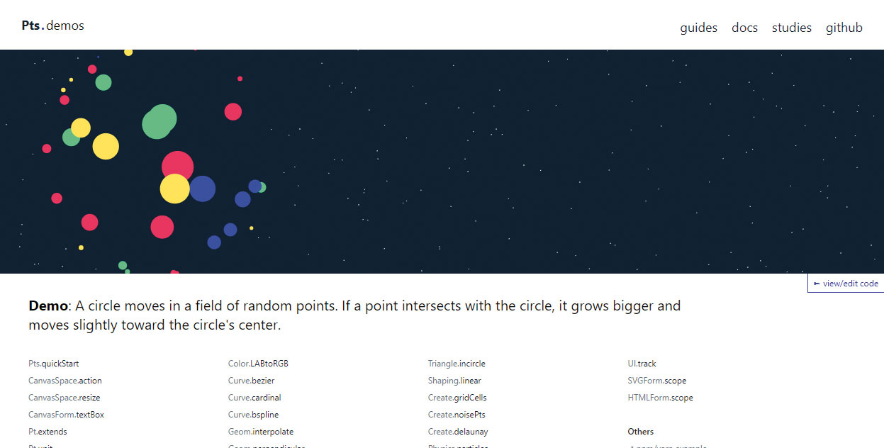 Graphical JavaScript frameworks: Pts.js