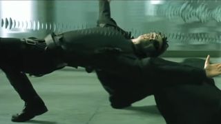 Neo dodges bullets in The Matrix