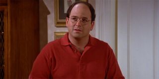 George Costanza wearing a red shirt in The Puffy Shirt episode of Seinfeld