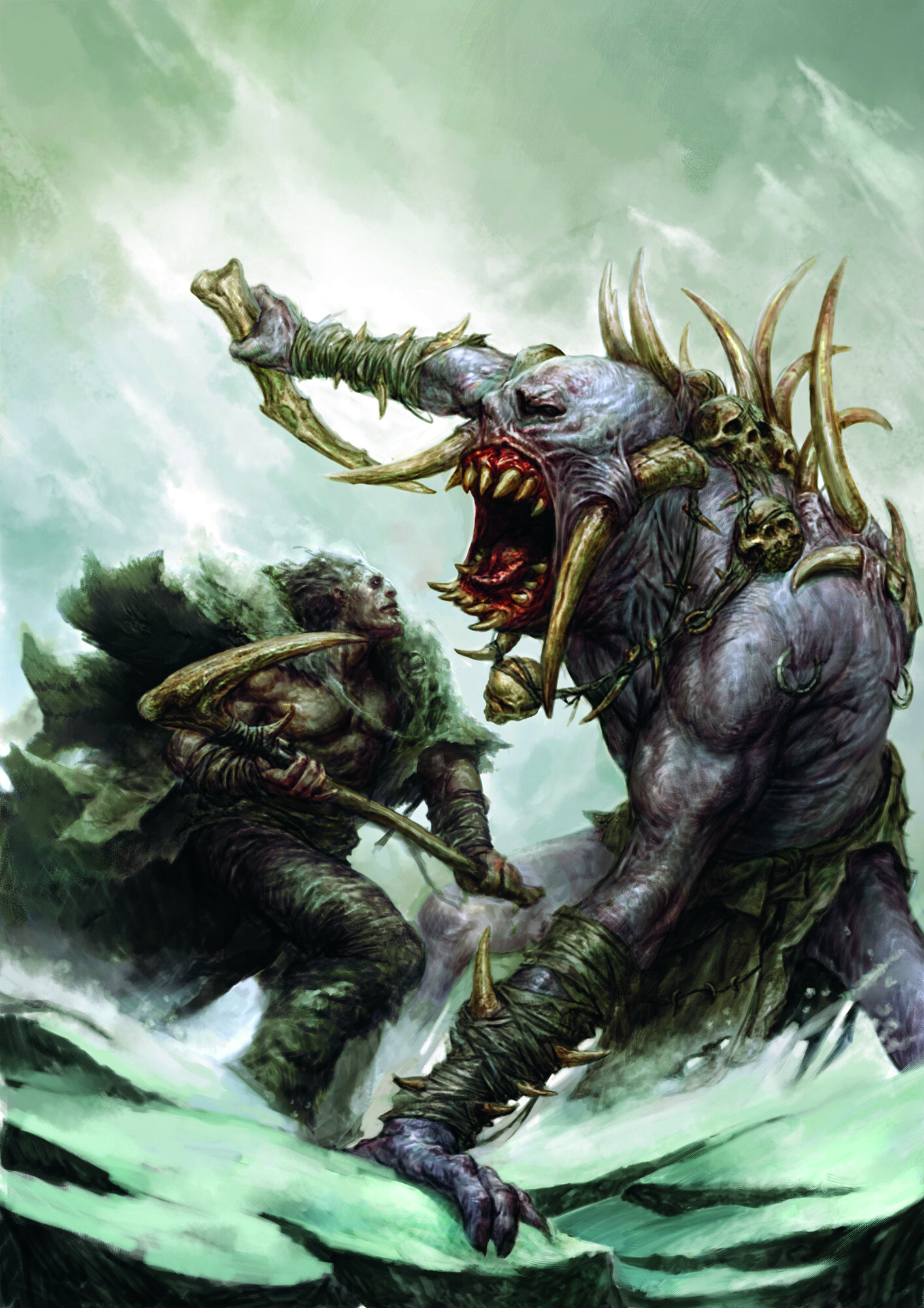 Dark monster art in a gritty style