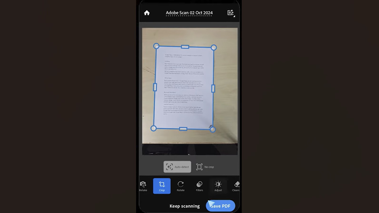 Adobe Scan on mobile