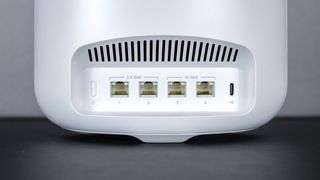 The multi-gig Ethernet ports on the back of the eero max 7