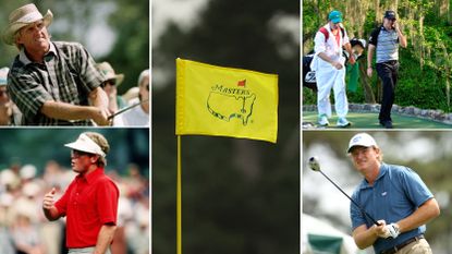 Greg Norman, Tom Kite, Rory McIlroy, Ernie Els and a Masters flag