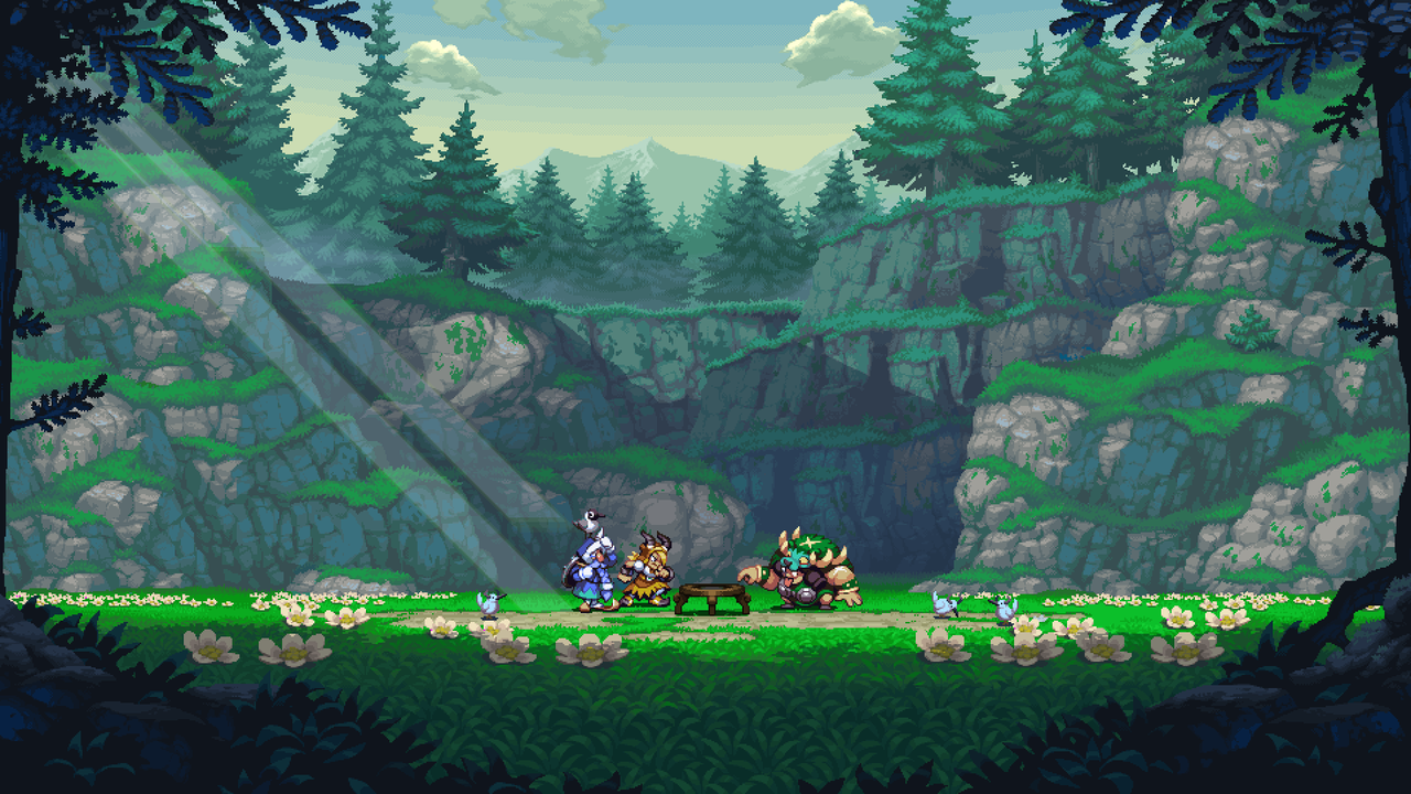Screenshot from videogame Vikings on Trampolines.