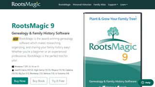 Website screenshot for RootsMagic