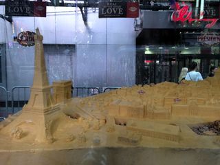 A model of the city of Paris, carved out of butter, on display at the Best of France event near Times Square. Credit: Calla Cofield/Space.com.