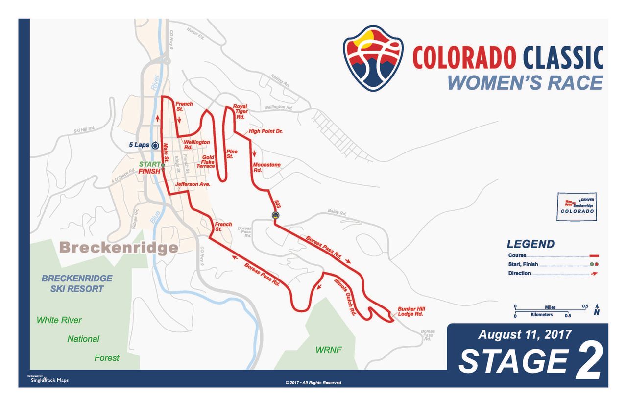 Colorado Classic Women's Race stage 2 map