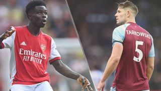 Bukayo Saka and James Tarkowski of Burnley could both feature in the Arsenal vs Burnley live stream