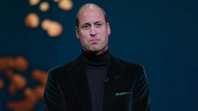 Prince William, Duke of Cambridge on stage during the first Earthshot Prize awards ceremony