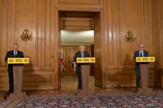 Boris Johnson and scientific advisors at lockdown review