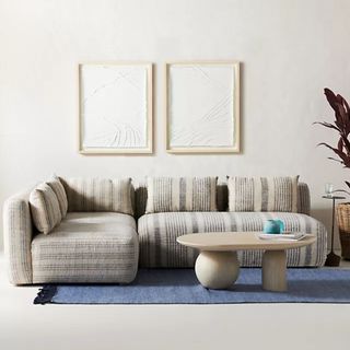 anthropologie stripe modular sofa