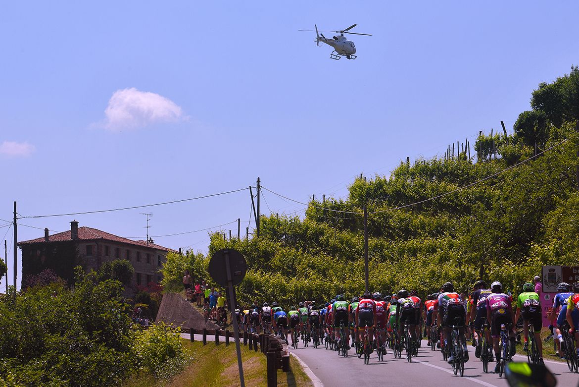The Giro d'Italia peloton on stage 20