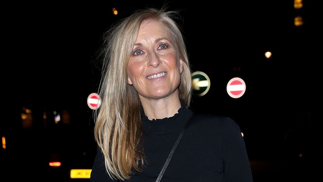 Fiona Phillips wearing black