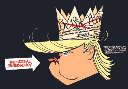 Political&nbsp;Cartoon&nbsp;U.S. Trump National Emergency Wall Border Crisis Constitution