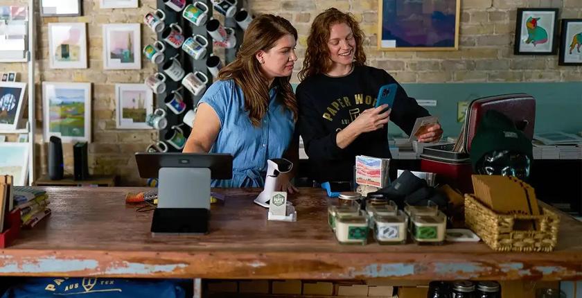 Two women running a business