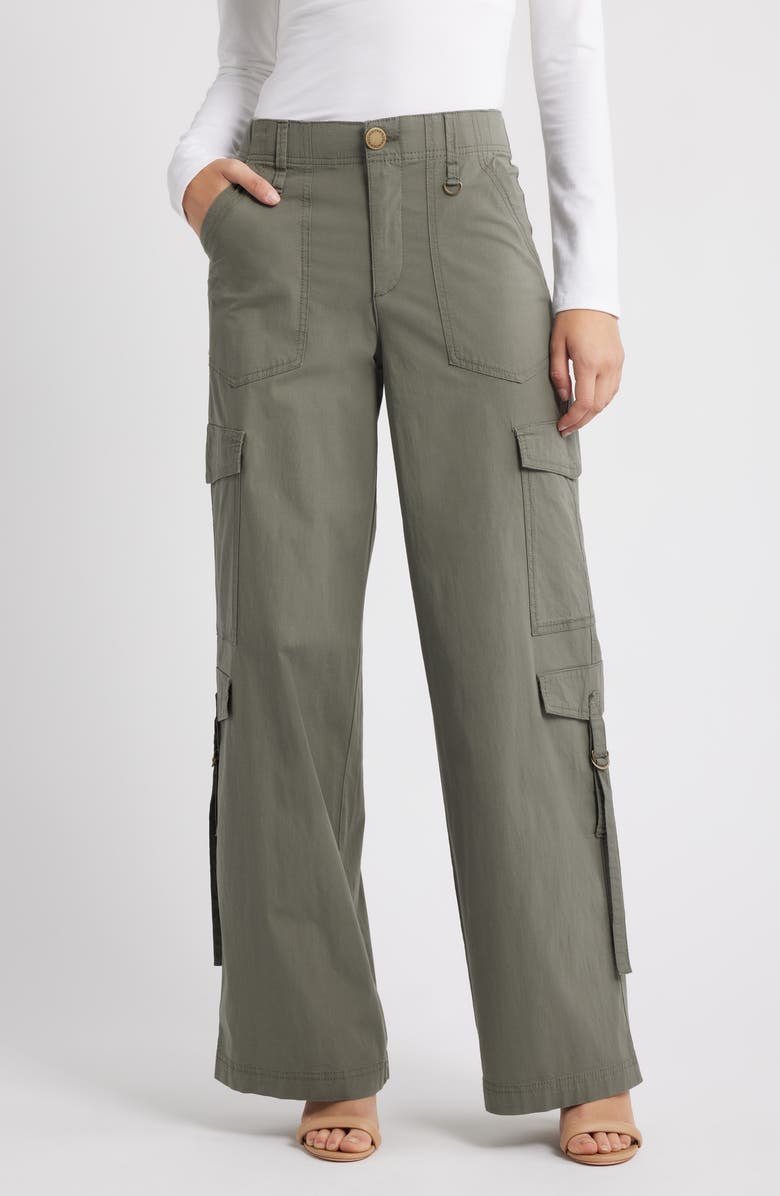 'Ab'solution High Waist Cotton Mixed Cargo Pants