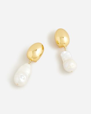 Freshwater Pearl and Gold Earrings