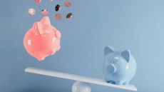 Best easy-access savings accounts concept with piggy banks and coins