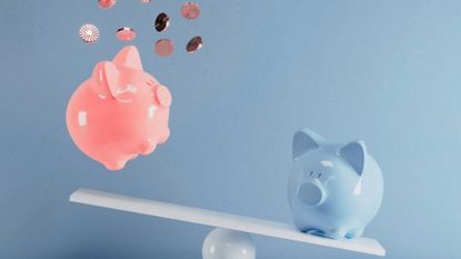 Best easy-access savings accounts concept with piggy banks and coins