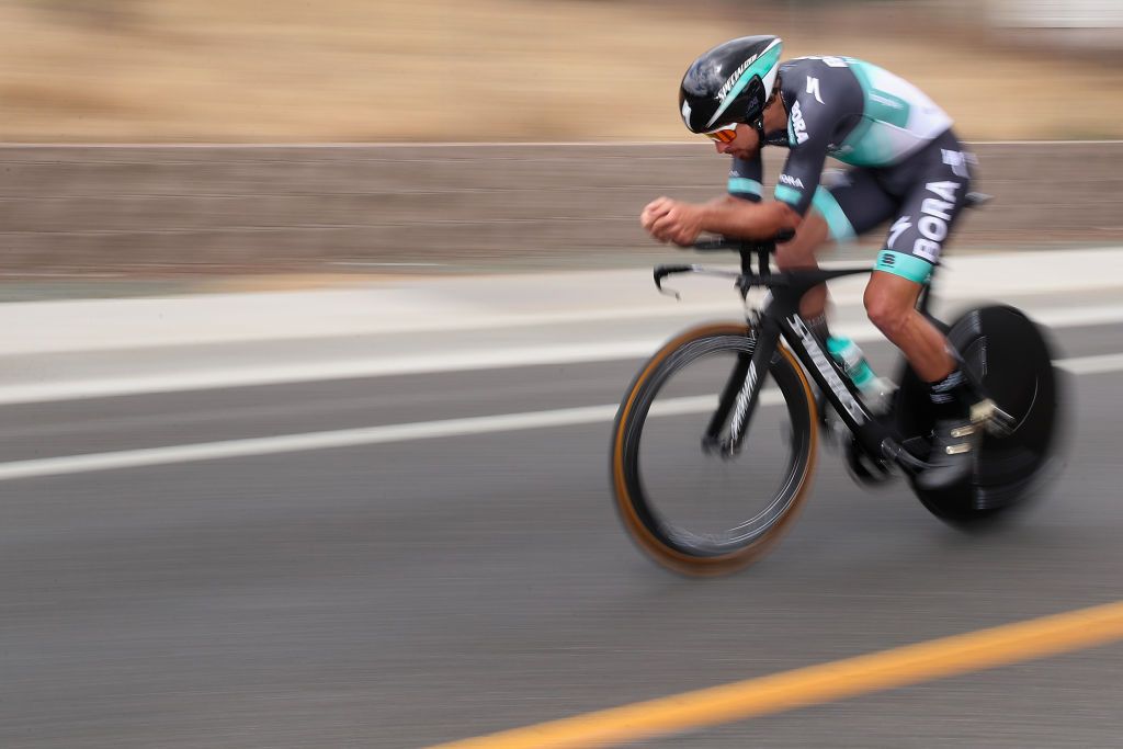 Bora-Hansgrohe's Peter Sagan on the stage 4 TT at the 2018 Tour of California, making what is these days a rare appearance without his world champion's jersey on