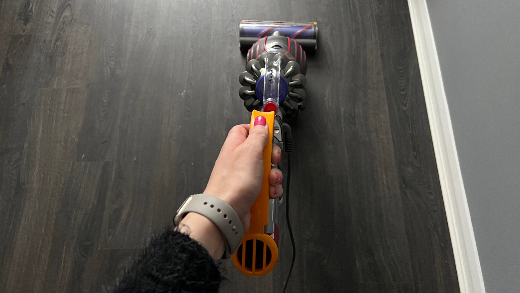 The Dyson Ball Animal 2 being used to clean a hard floor