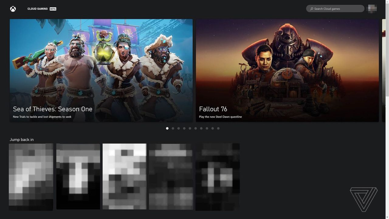 xCloud game streaming on the web