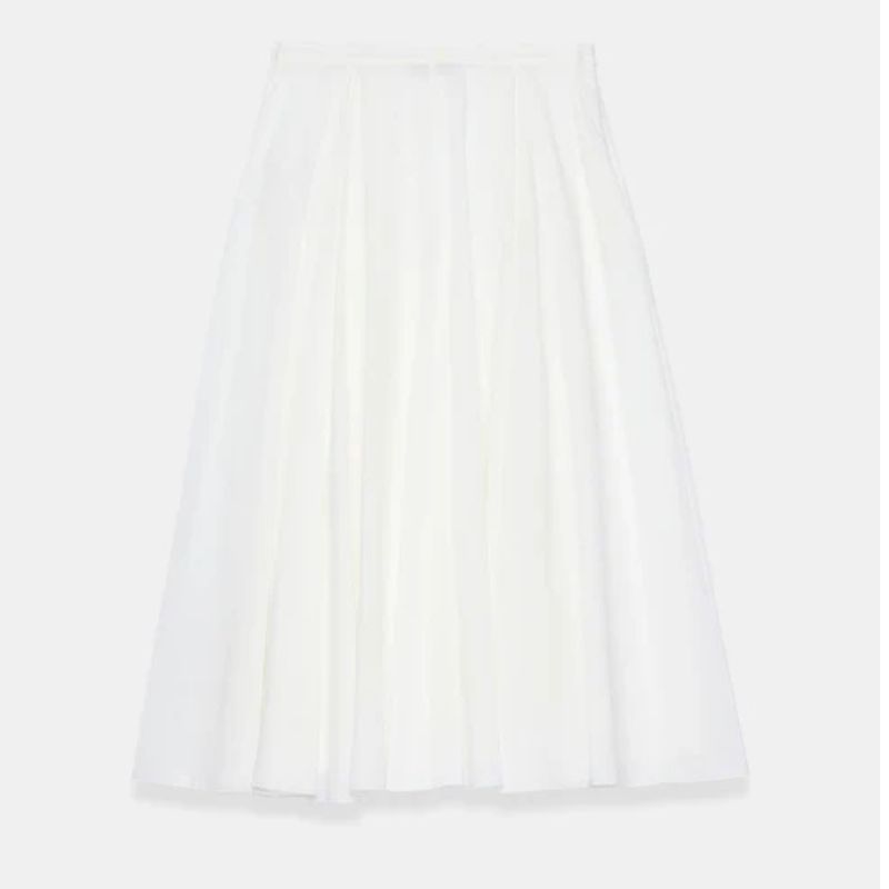 Mint Velvet , White Cotton Full Midi Skirt