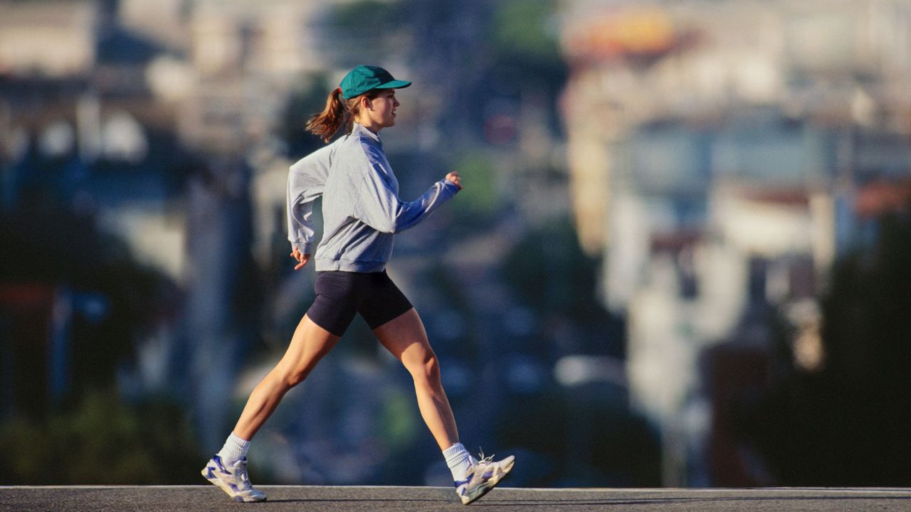 A woman doing a Hot Girl Walk