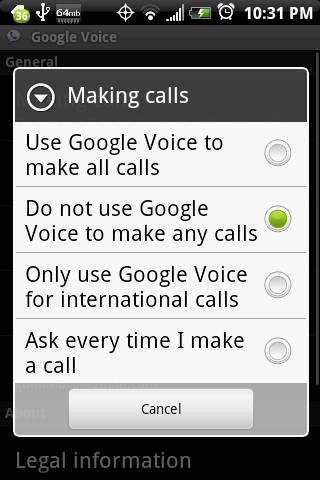 Google Voice settings one