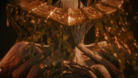 Saros boss art of skeletal hands