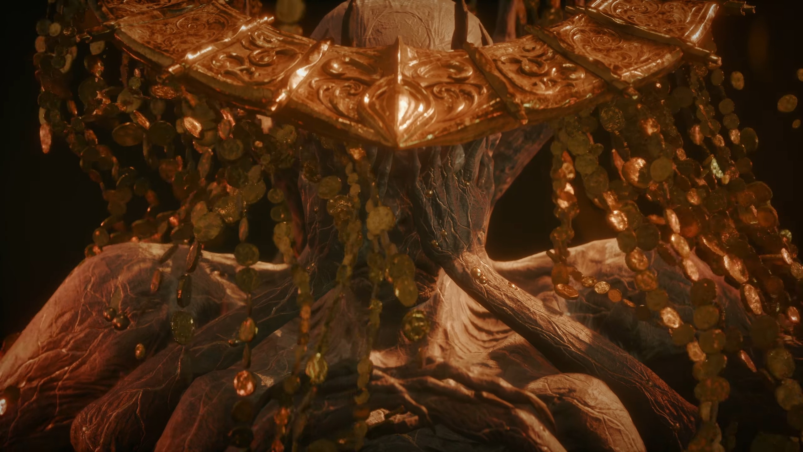 Saros boss art of skeletal hands