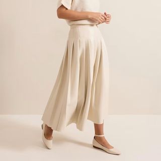 Image of satin pleated skirt