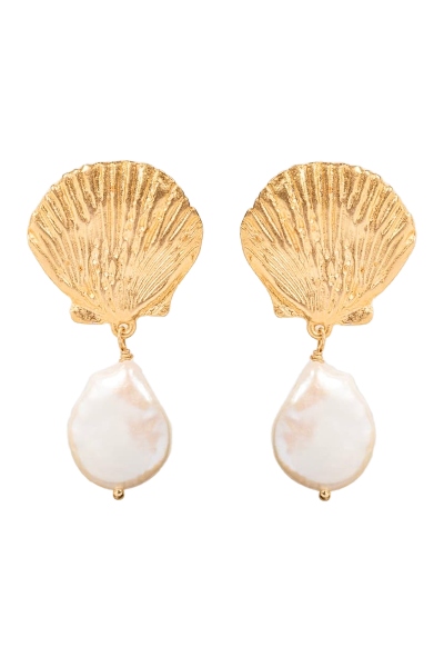 Sequin Shell Earrings with Mother-Of-Pearl