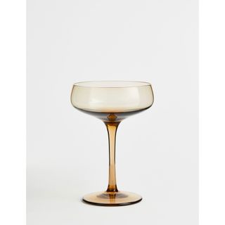 Amber colored Champagne Coupe