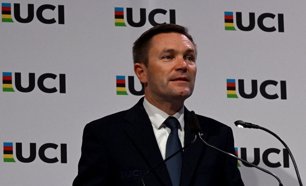 President of the UCI David Lappartient speaks after the announcement that HauteSavoie in France will host the 2027 UCI Cycling World Championships at the UCI 2022 Road World Championship in Wollongong on September 22 2022 IMAGE RESTRICTED TO EDITORIAL USE NO COMMERCIAL USE Photo by William WEST AFP IMAGE RESTRICTED TO EDITORIAL USE NO COMMERCIAL USE Photo by WILLIAM WESTAFP via Getty Images