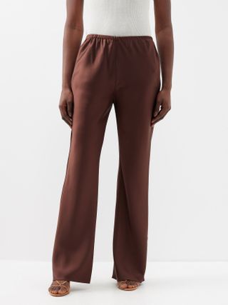 Gale Satin Wide-Leg Trousers