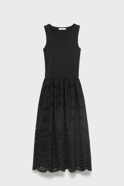 MANGO, Openwork Embroidered Combined Dress 