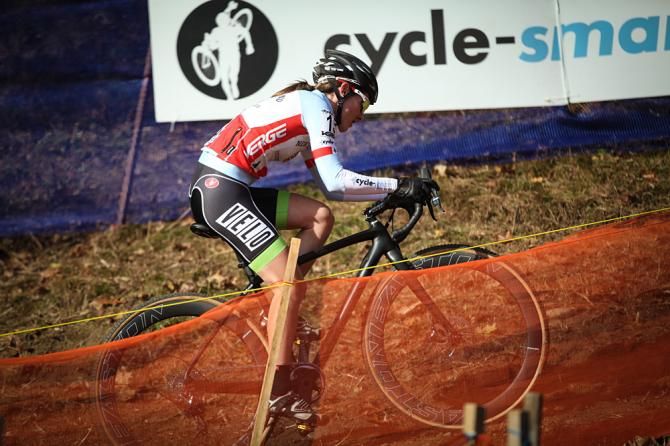 Durrin riding through a challenging section of course