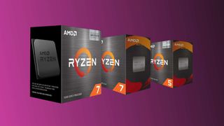 Retail boxes for the Ryzen 7 5700X3D, Rzyen 7 5700, Ryzen 5 5600/5500GT