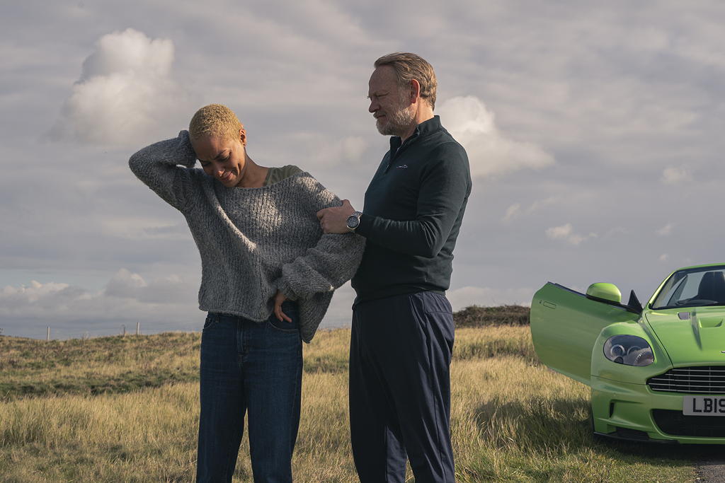 Cush Jumbo and Jared Harris in The Beast Must Die.