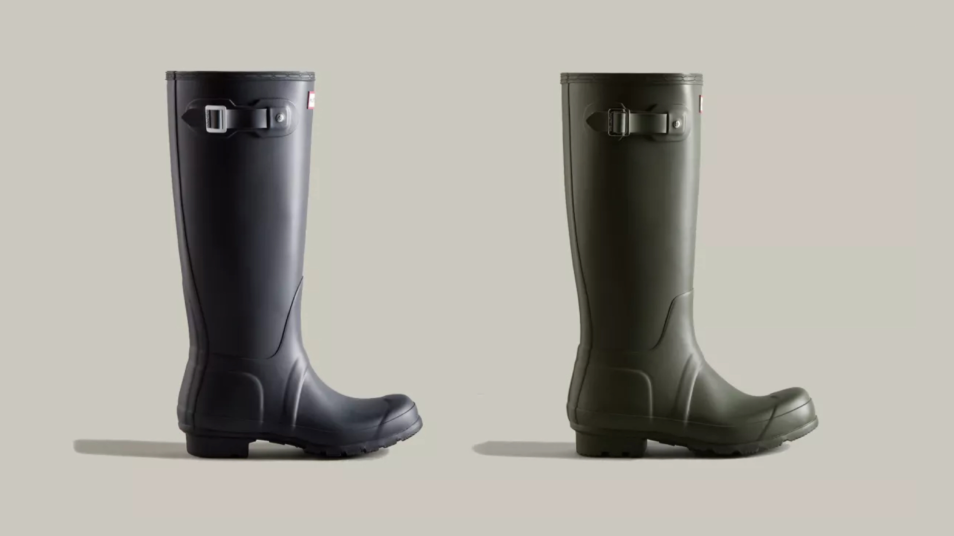 HUNTER Original Tall Wellies in Green Womens Mens Shoes Mens Boots Wellington and rain boots 