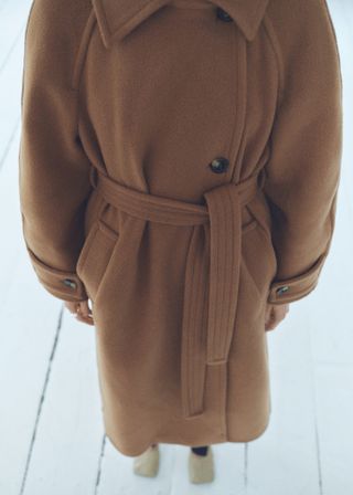 Woolen Coat With Belt - Women | Mango Usa