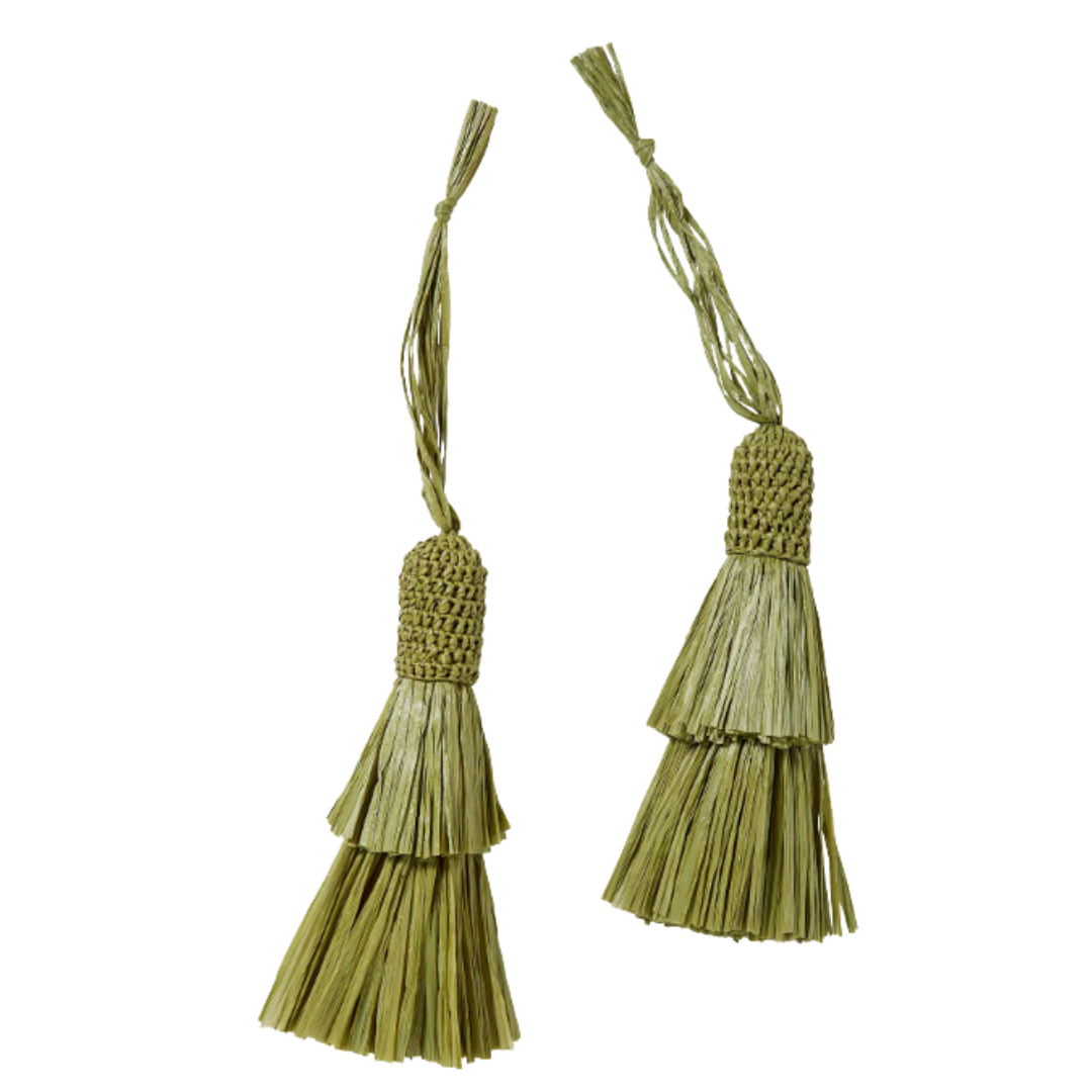 Raffia Decorative Quasten, 2 set of 2