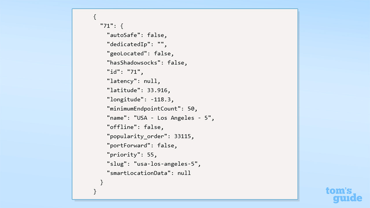 Screenshot of TechRadar's ExpressVPN traffic analysis code