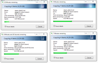 Writing multiple files over USB 2.0.